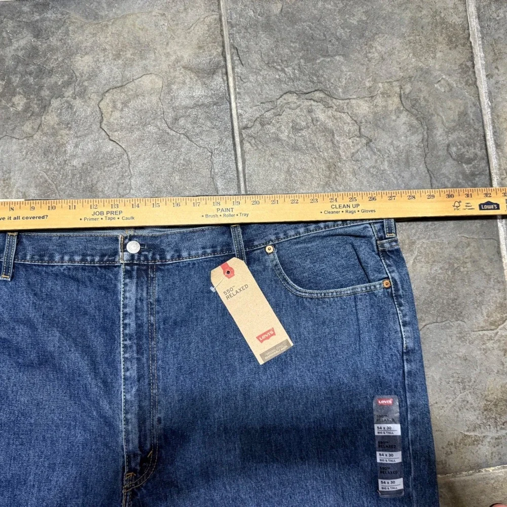 Levi's 550 Relaxed Fit Men's 54x30 Blue Jeans Relaxed Tapered Waterless NEW